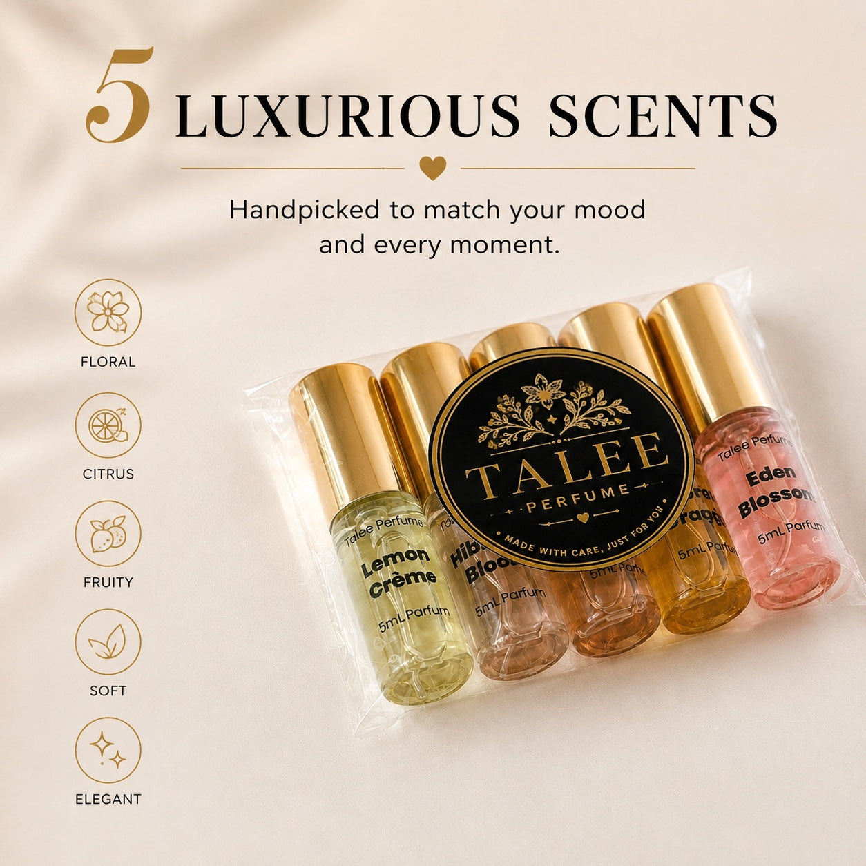 Talee Perfume Discovery Set featuring five luxurious scents
